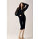 Mango slim fit capribroek met split - zwart