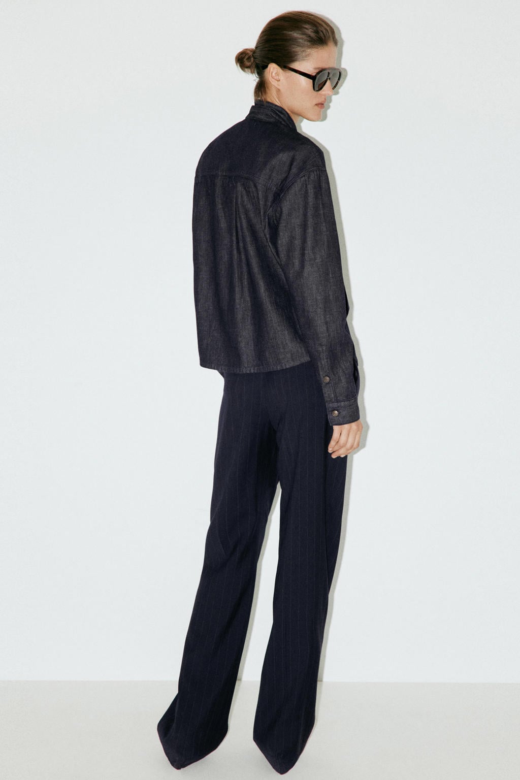 Mango denim blouse - donkerblauw
