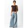 MANGO TEEN wide leg jeans met studs - lichtblauw