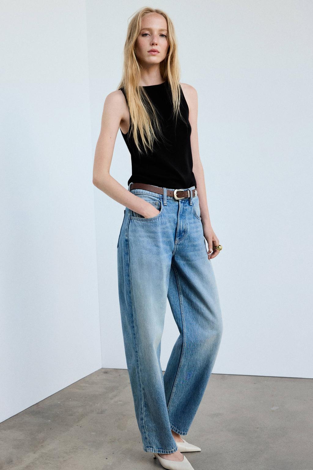 Zwarte dames Mango top met effen en ronde hals