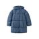 Mango Kids gebloemde gewatteerde winterjas - donkerblauw