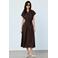 Mango blousejurk met ceintuur - bruin