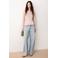 MANGO TEEN gebreide top met plooien en smockwerk - oudroze