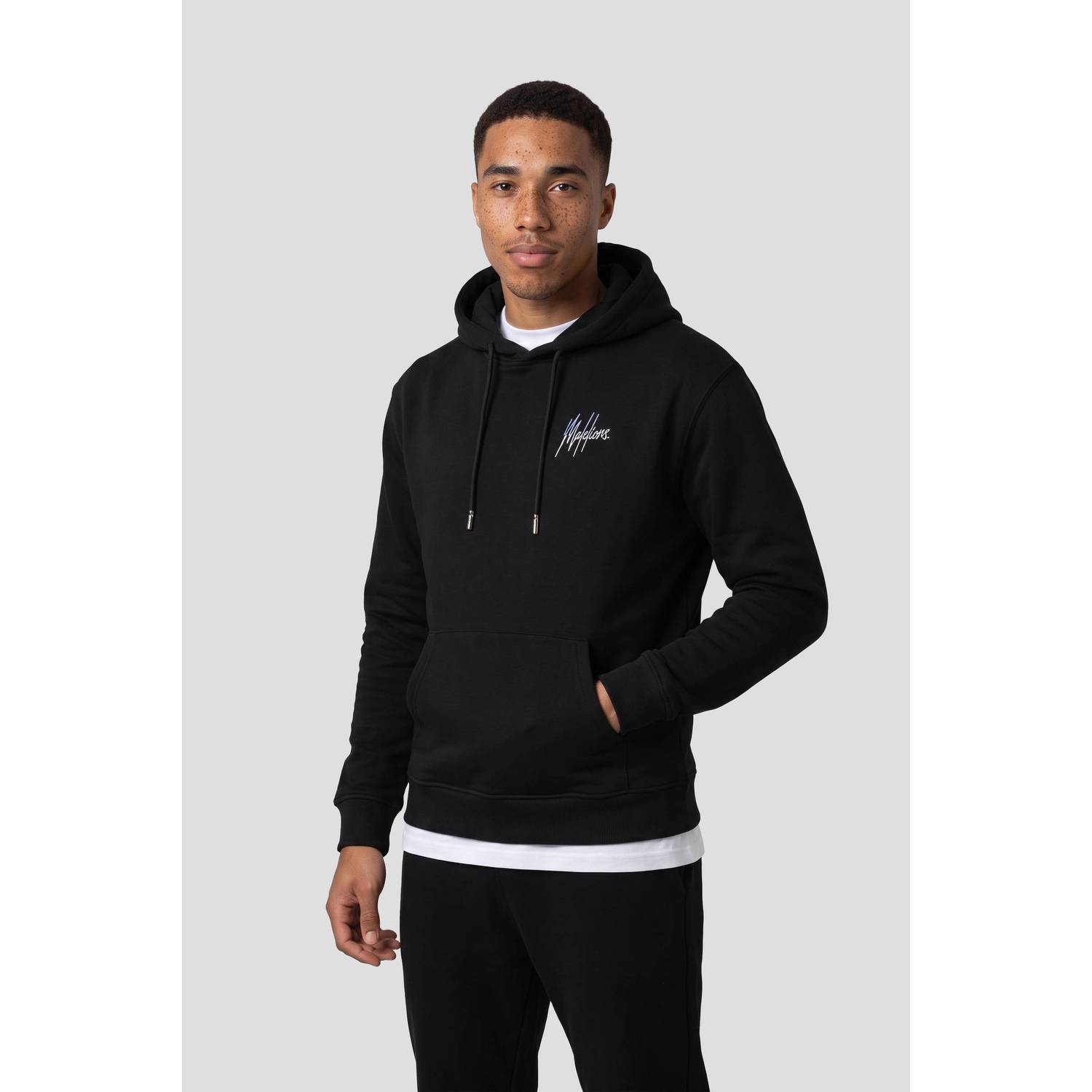 Malelions regular fit hoodie met backprint zwart