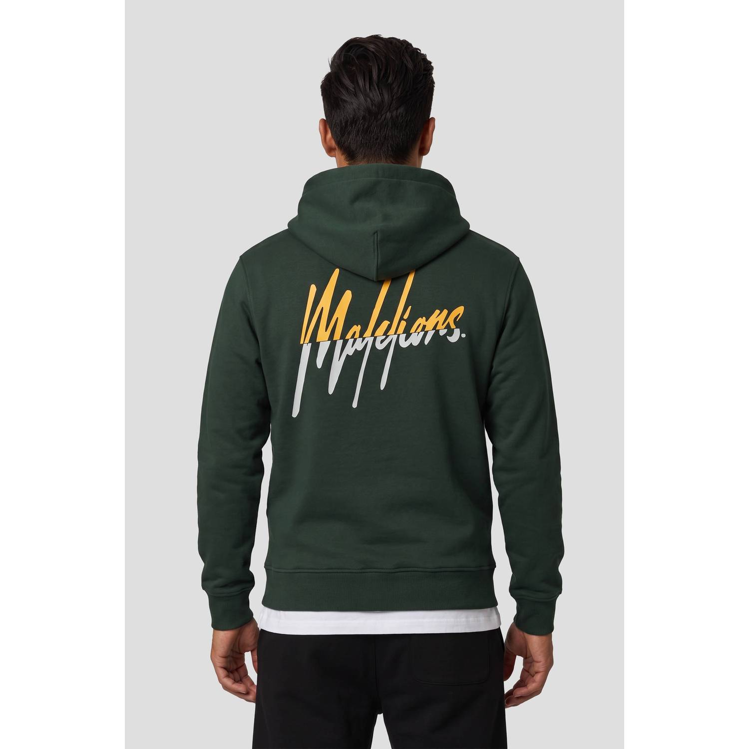 Malelions regular fit hoodie met backprint dark green