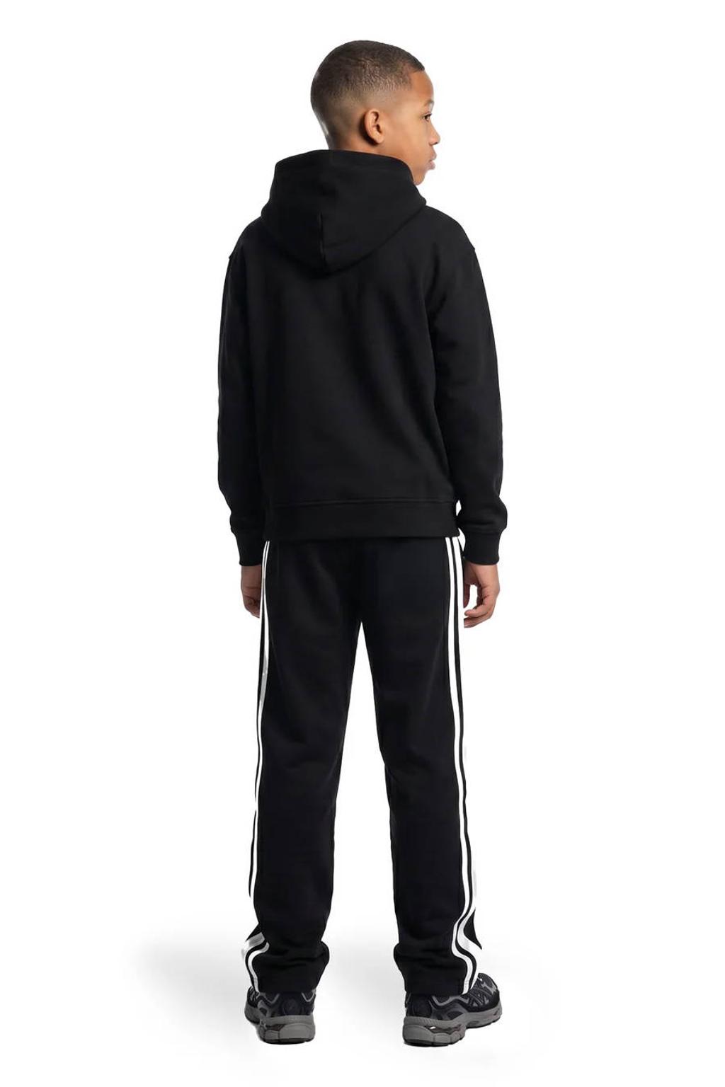 Zwart en witte jongens Malelions casual broek van katoen met elastische tailleband en effen