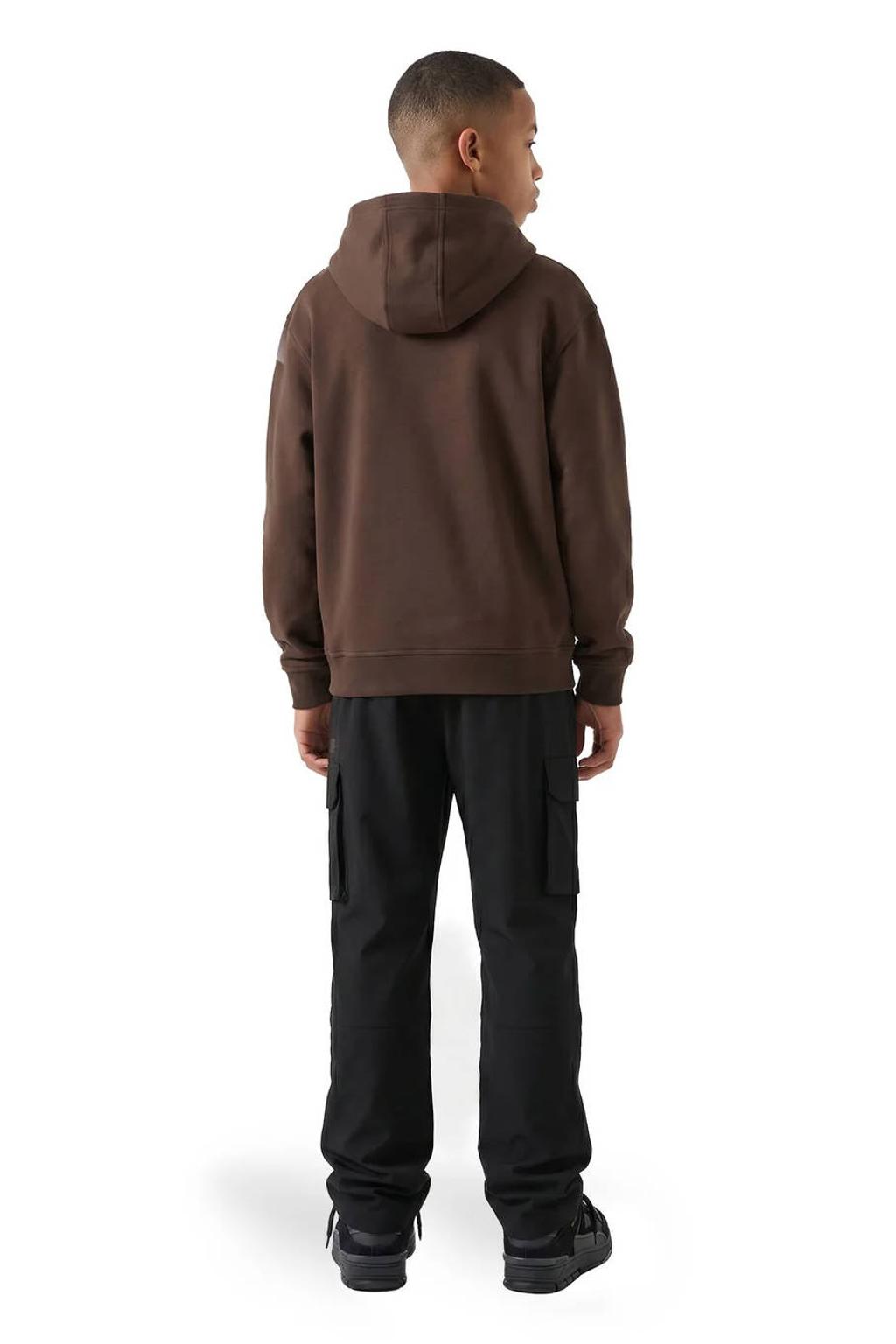 Donkerblauwe jongens Malelions hoodie van sweat materiaal met printopdruk, lange mouwen en capuchon