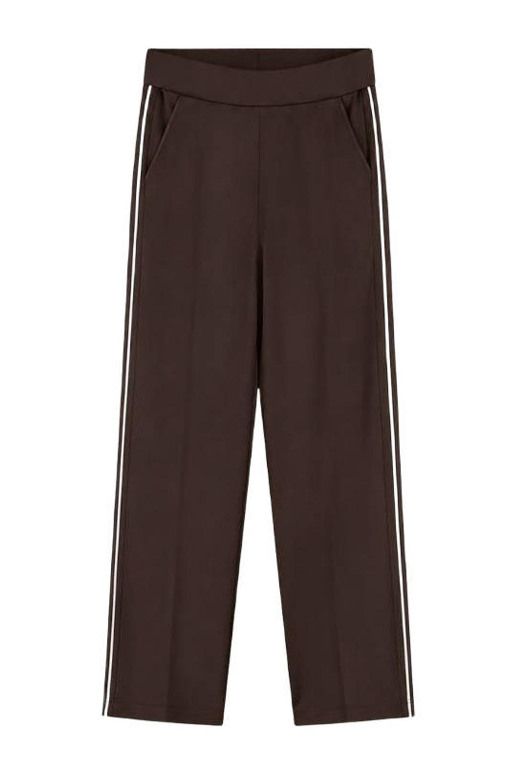 Bruine dames Elvira Collections wide leg broek met effen