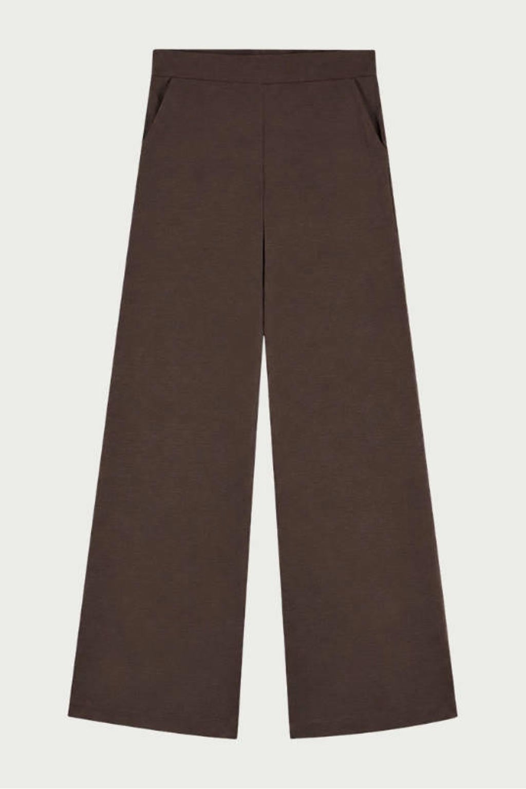 Elvira Collections wide leg pantalon - donkerbruin