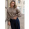 Elvira Collections gebloemde sweater - taupe
