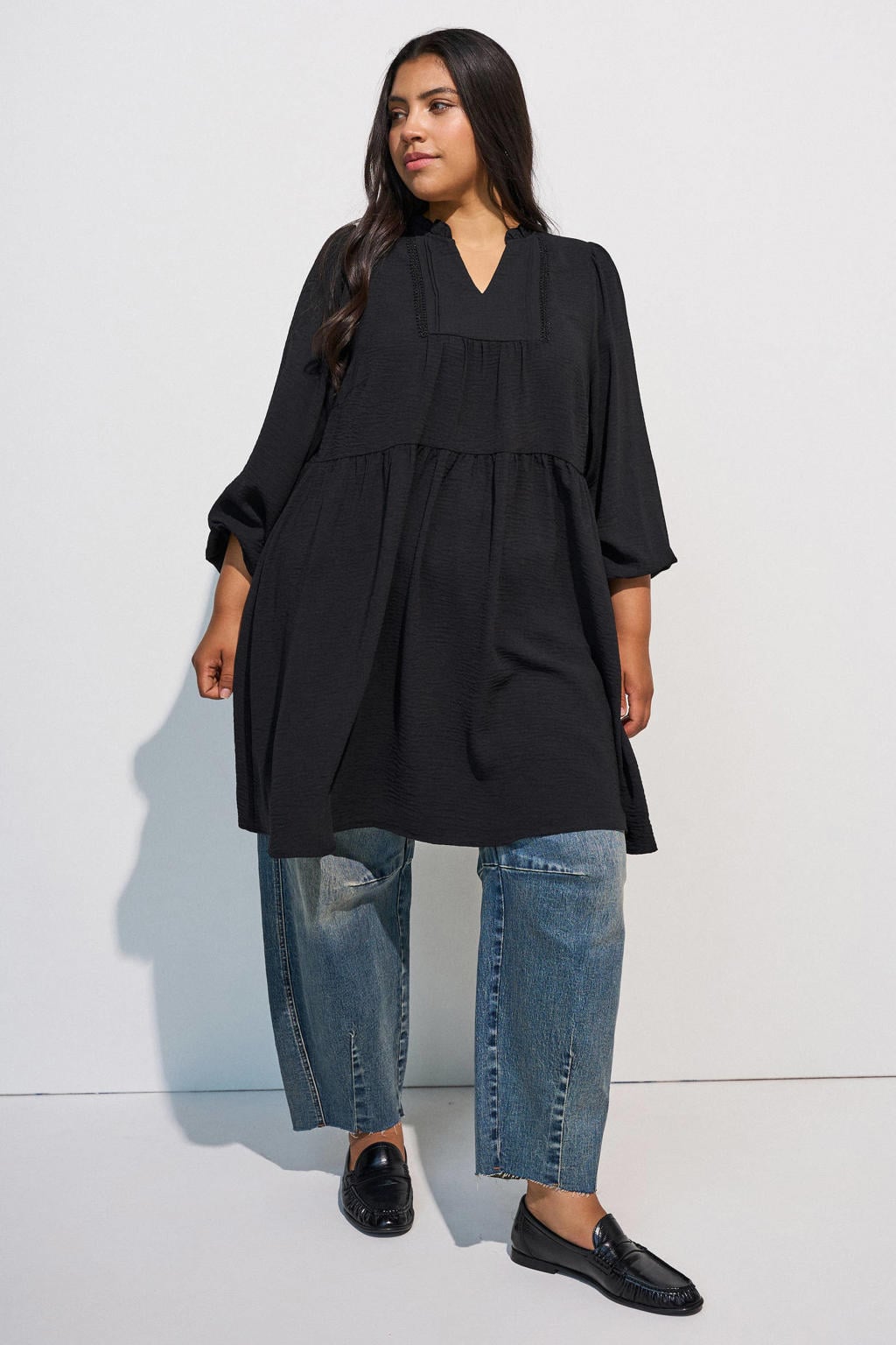 Zizzi Plus Size A-lijn jurk - zwart