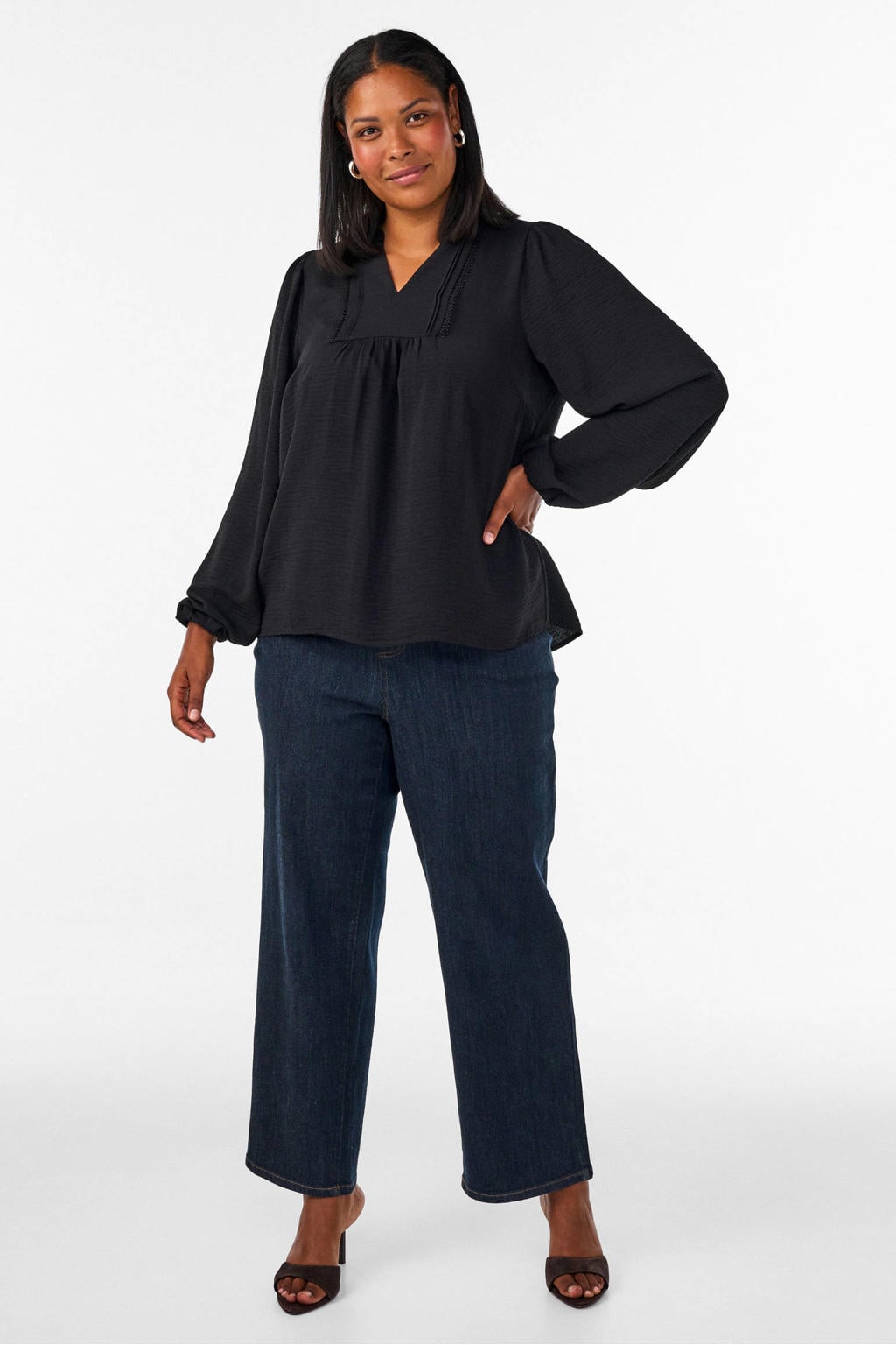 Zizzi top Plus Size - zwart