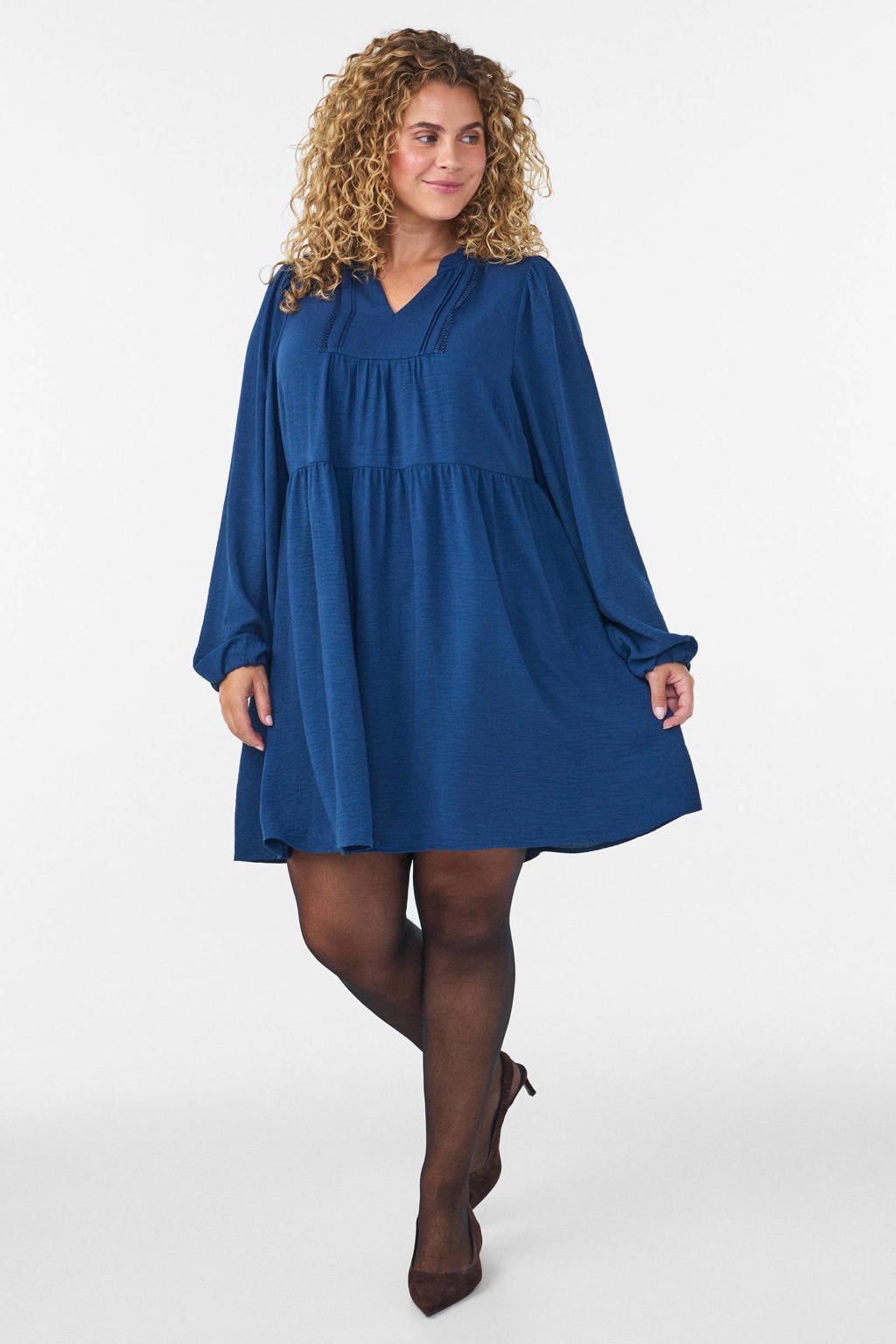 Zizzi A-lijn jurk Plus Size - blauw