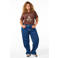 Zizzi high wide leg jeans Plus Size - donkerblauw