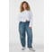 Zizzi Plus Size high waist barrel jeans - mediumblauw