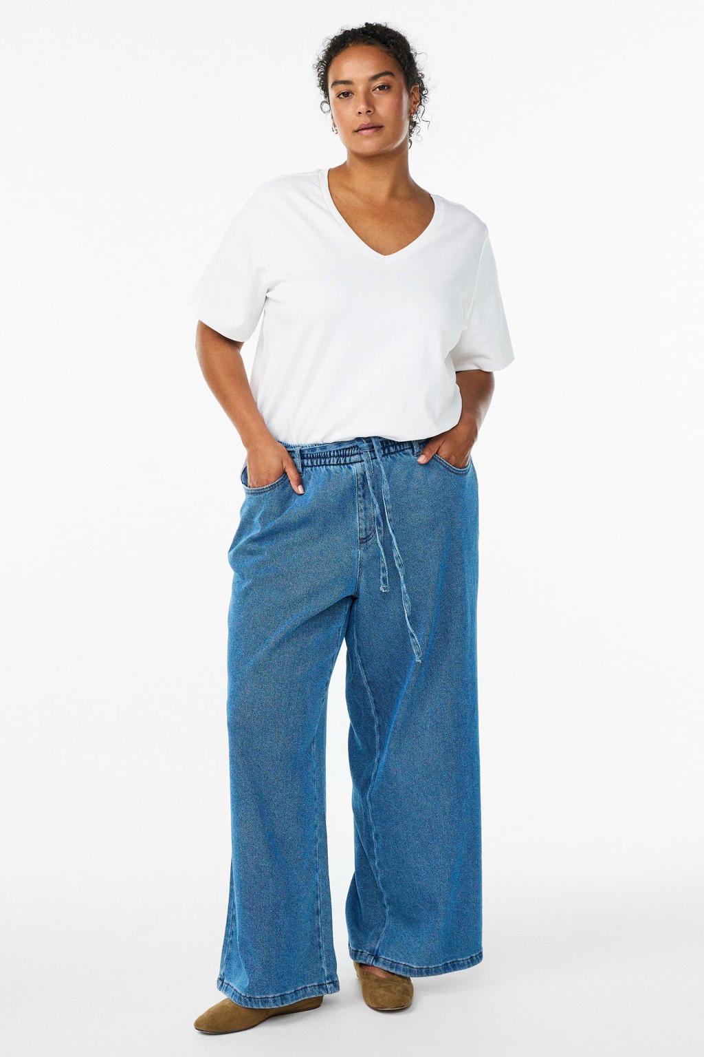 Zizzi loose fit jeans Plus Size - medium blauw denim