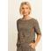 Expresso travelstof top met panterprint - bruin