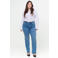 Fox Factor Plus Size high waist straight leg jeans - mediumblauw