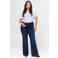 Fox Factor Plus Size flared jeans - donkerblauw