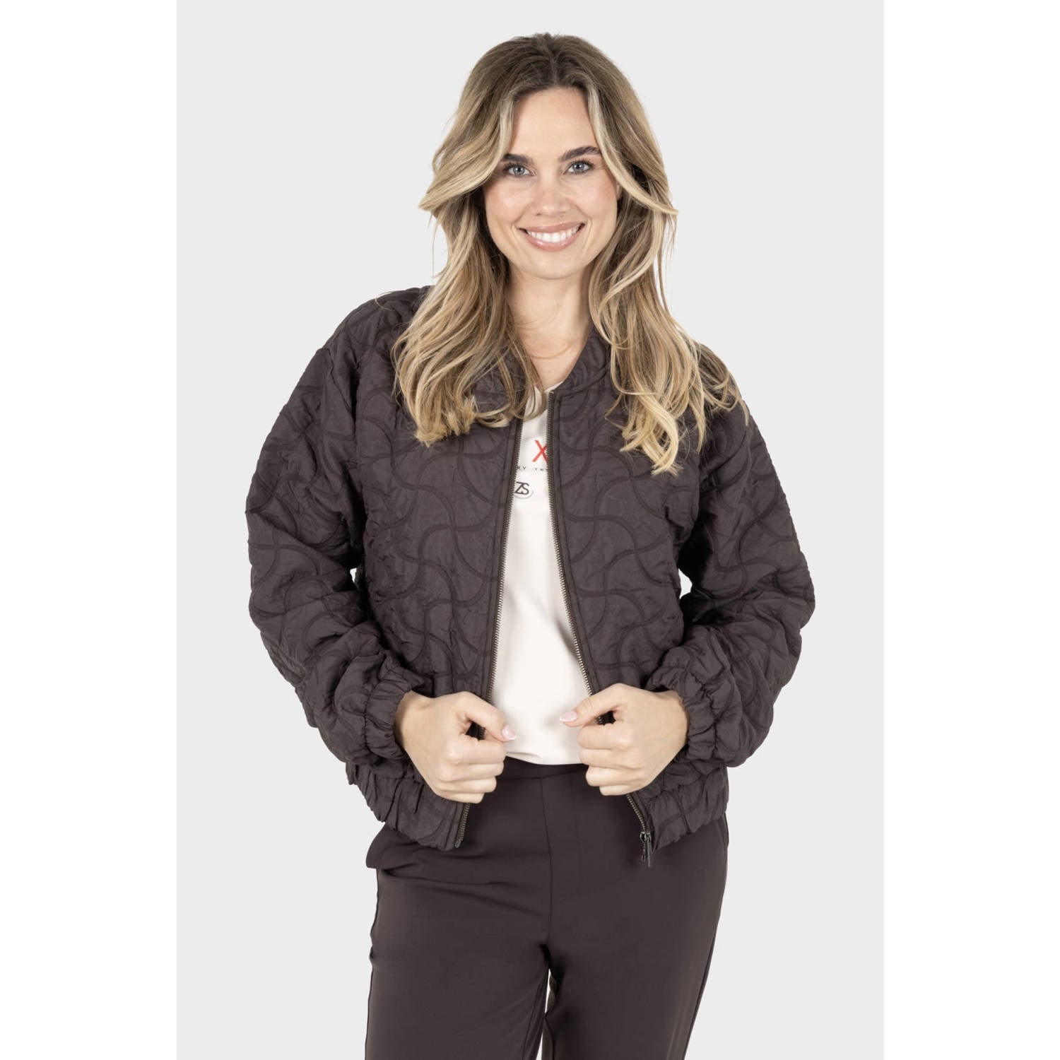 Zoso quilted jas donkerbruin