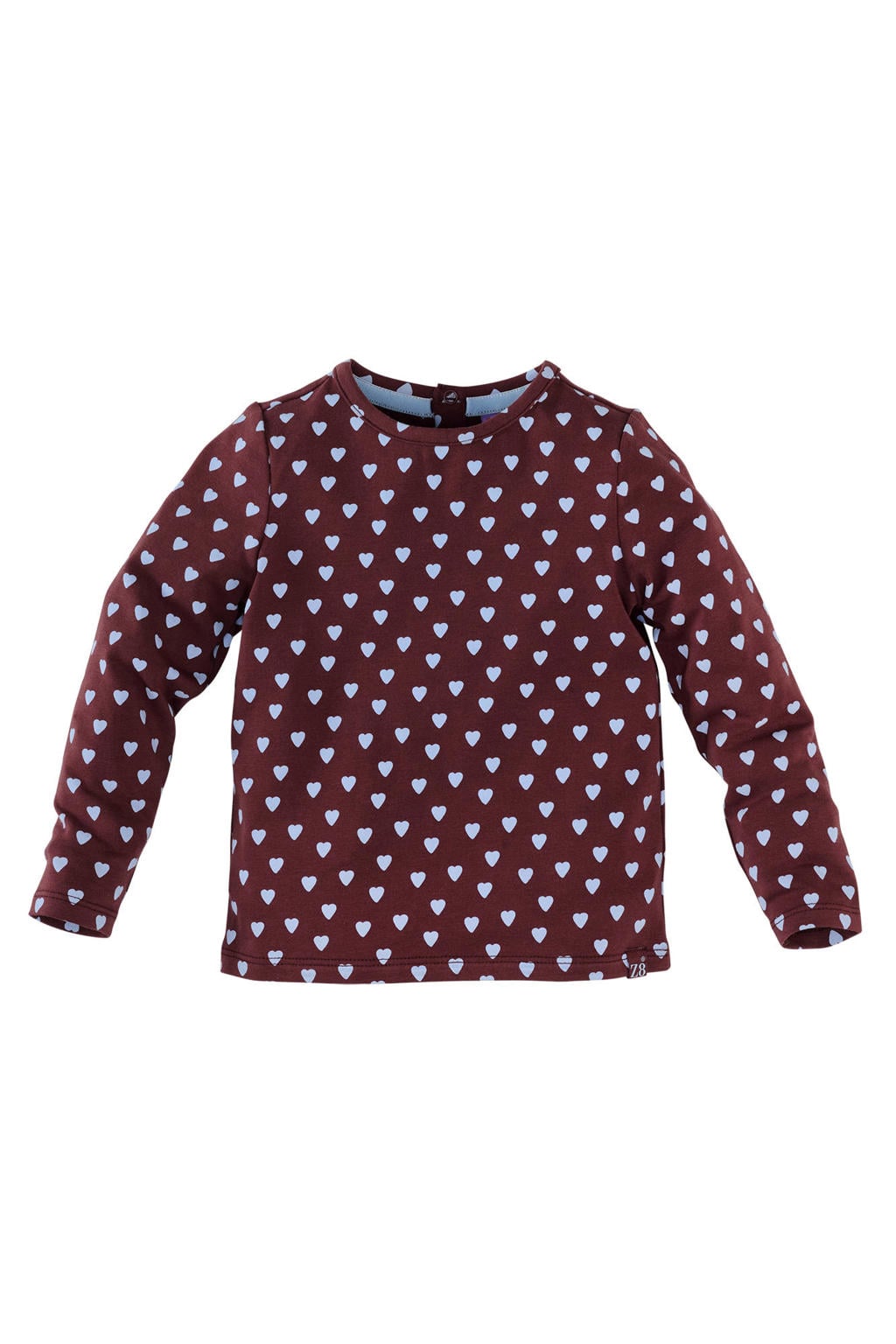 Z8 mini longsleeve Madelief donkerrood/lichtblauw