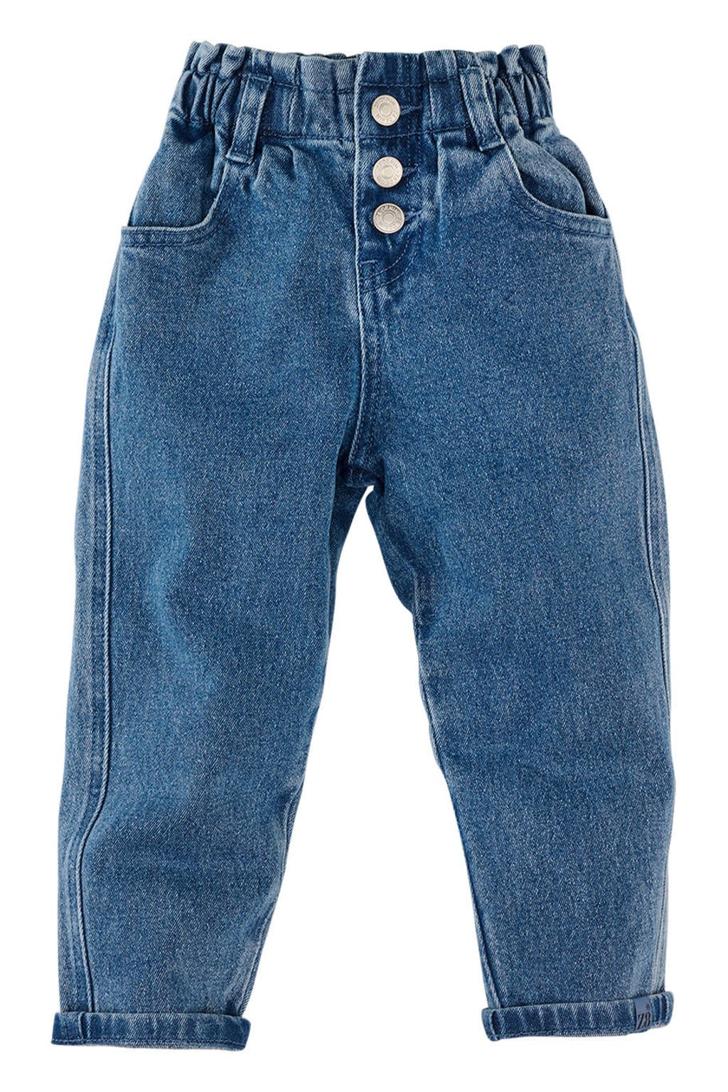 Medium blue denim meisjes Z8 mini balloon jeans Soraya Medium blue van denim met regular waist, drukknoopsluiting en effen