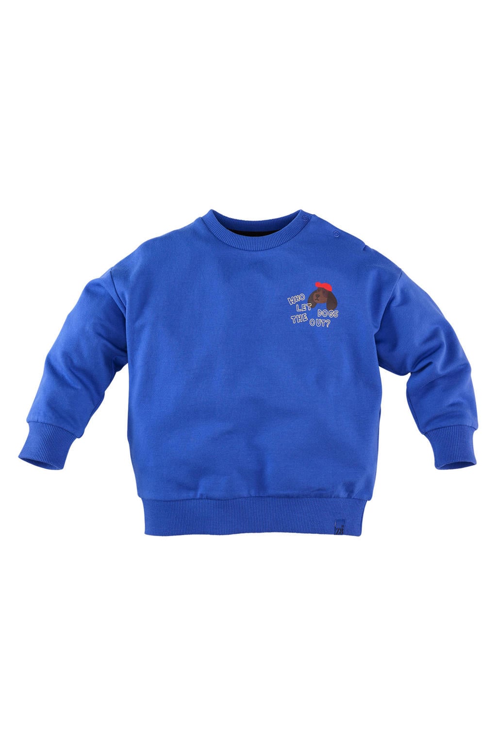 Blauwe jongens Z8 mini sweater Vinz van katoen met backprint, lange mouwen en ronde hals