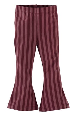 gestreepte flared broek - roze/bordeaux