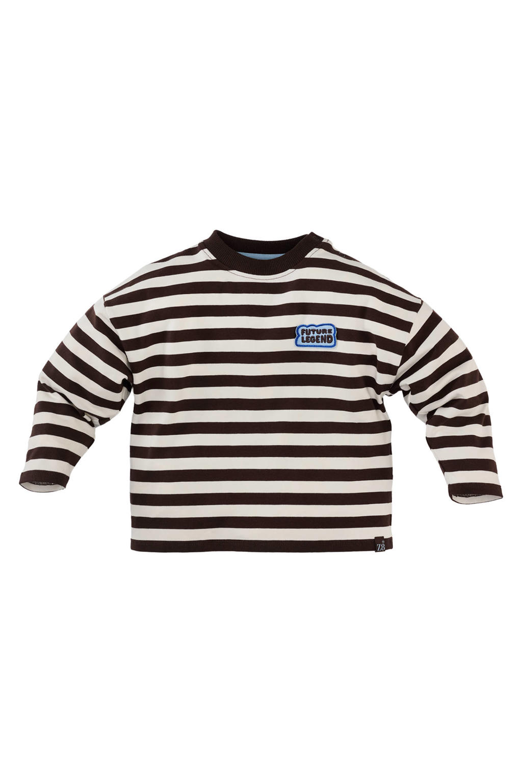 Z8 mini gestreepte longsleeve - donkerbruin/wit