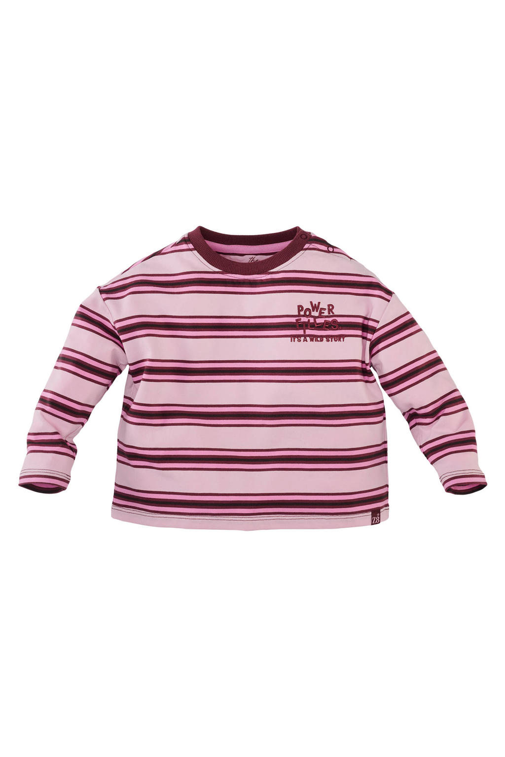 Z8 mini gestreepte longsleeve - roze/donkerrood