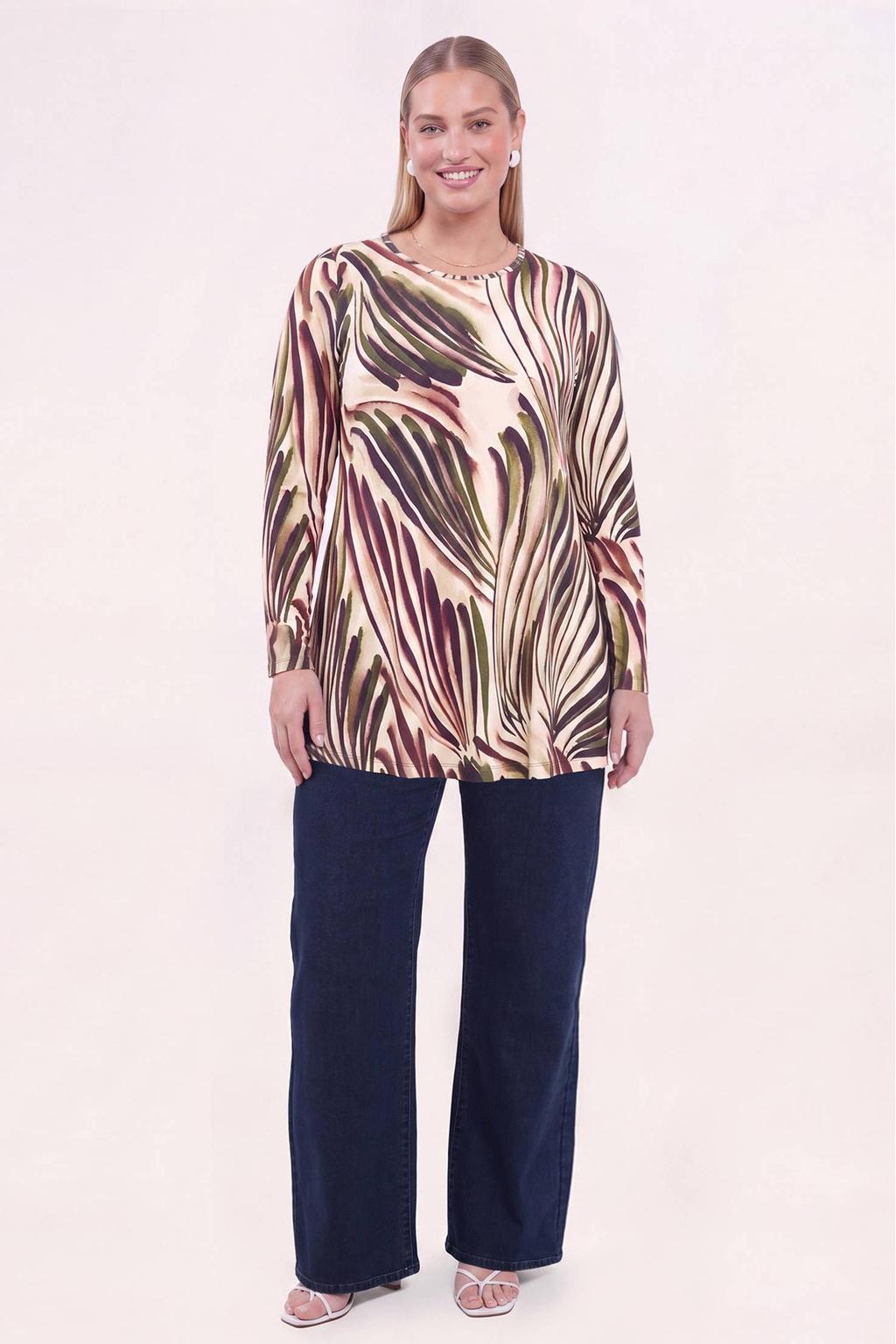 YOEK tuniek Plus Size met print