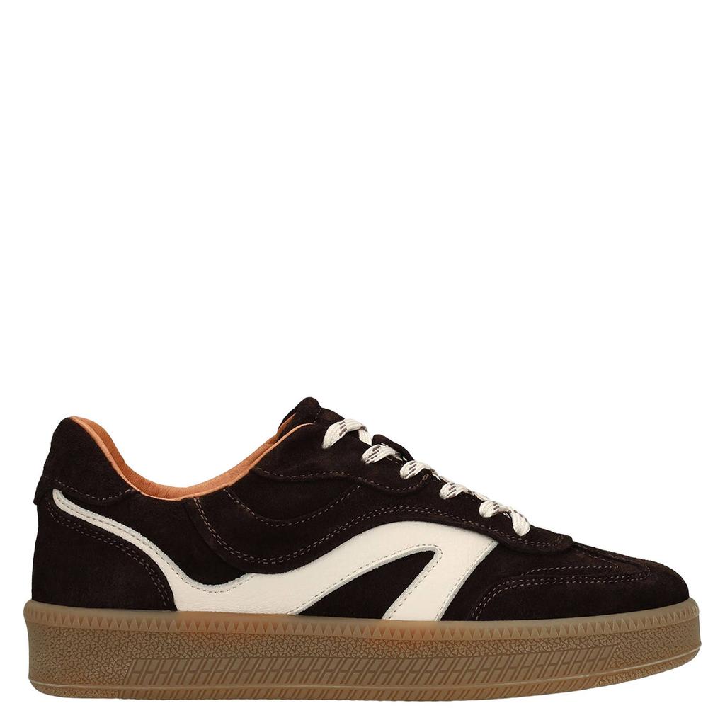 Bruine dames Manfield suède sneakers - met veters