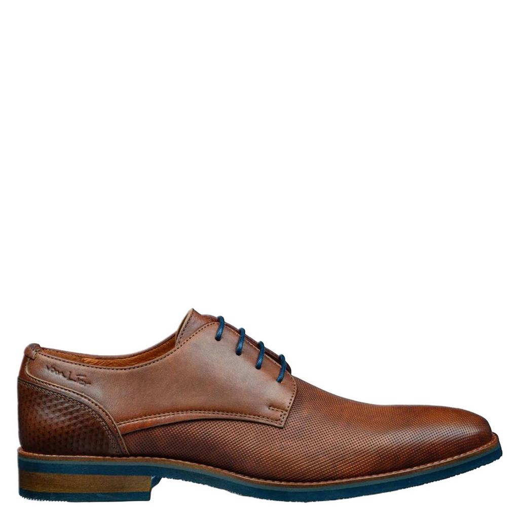 Cognackleurige heren Van Lier leren veterschoenen -