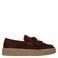 Manfield suède loafers met franjes - bruin