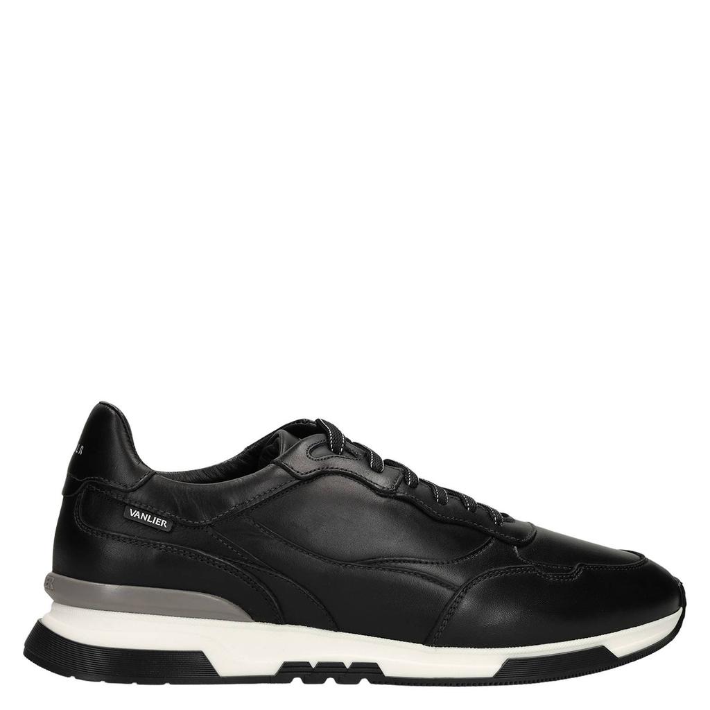 Zwarte heren Van Lier suède sneakers - van leer met veters