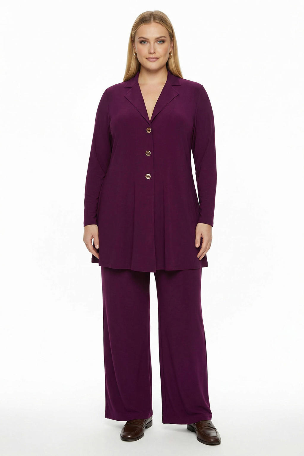 YOEK regular fit blazer Plus Size - paars