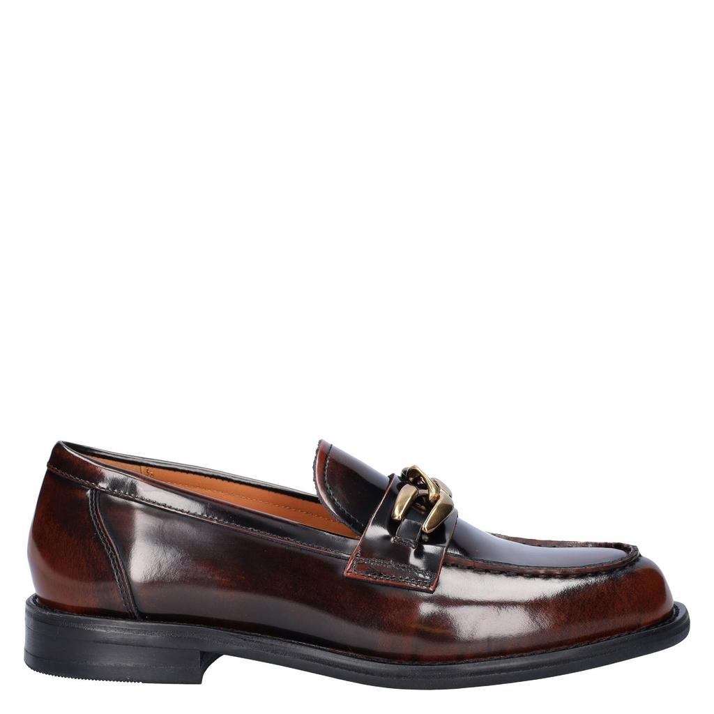 Bruine dames Vagabond lakleren loafers