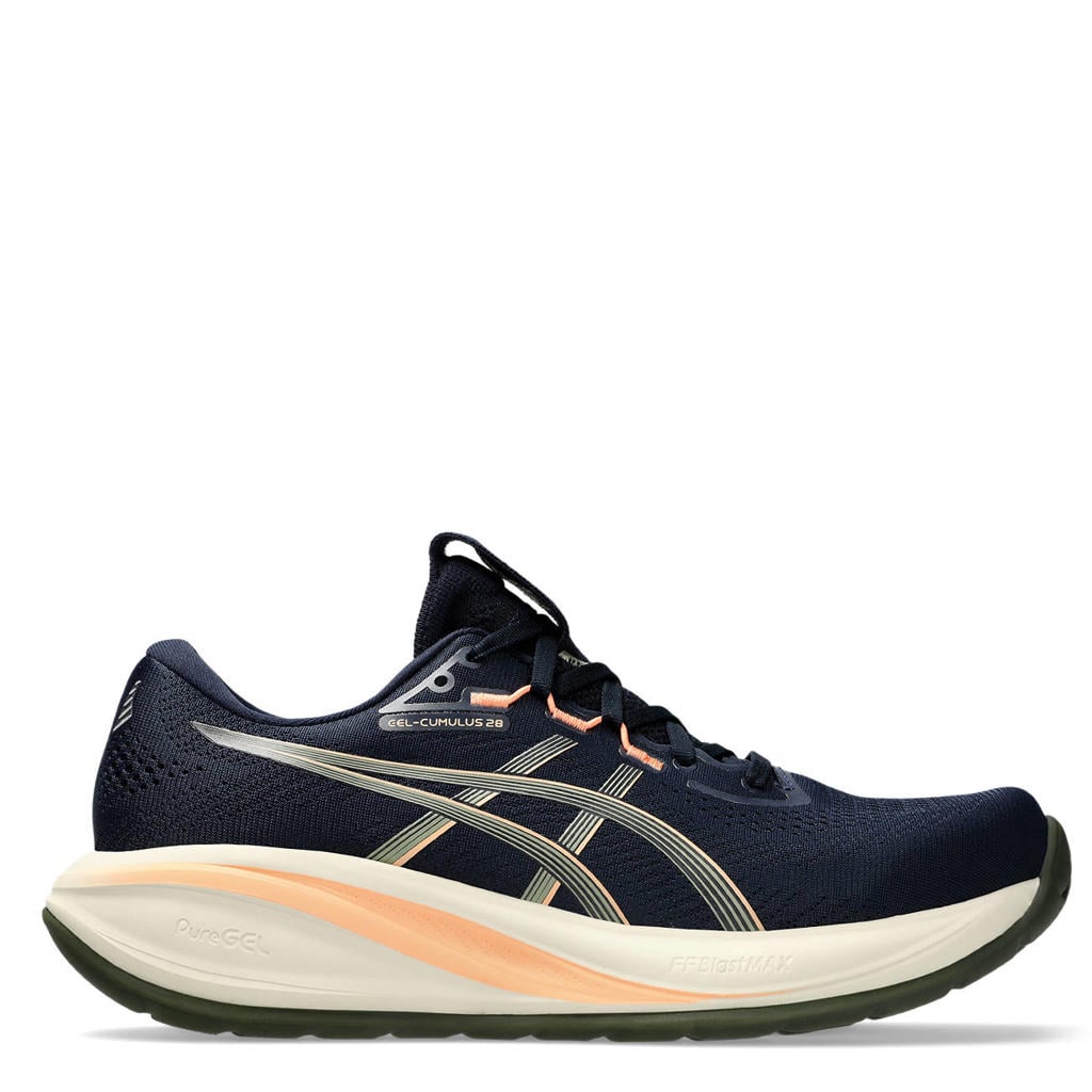 Antraciet en aqua heren ASICS Gel-Cumulus 28 mesh hardloopschoenen -
