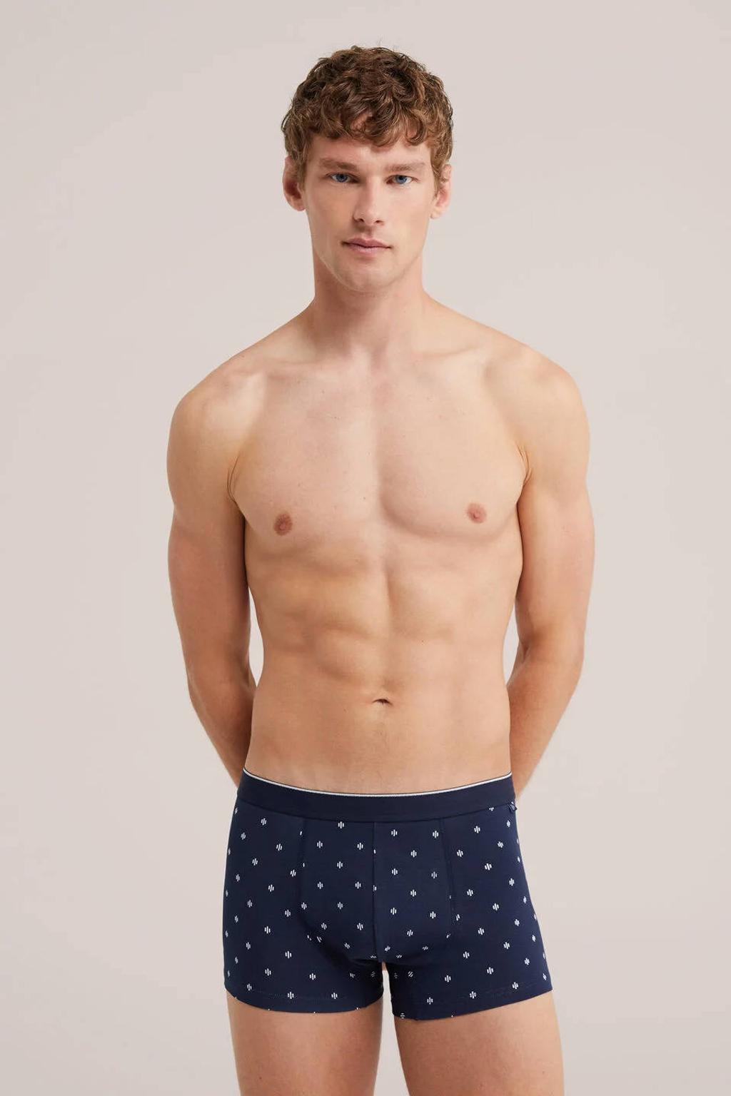 WE Fashion boxershort met print - donkerblauw