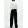 Mango regular waist wide leg jeans - zwart
