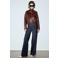 Mango wide leg jeans - donkerblauw
