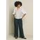 LOLALIZA wide leg gestreepte broek - zwart