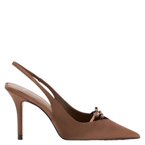 Mango slingback pumps met naaldhak bruin