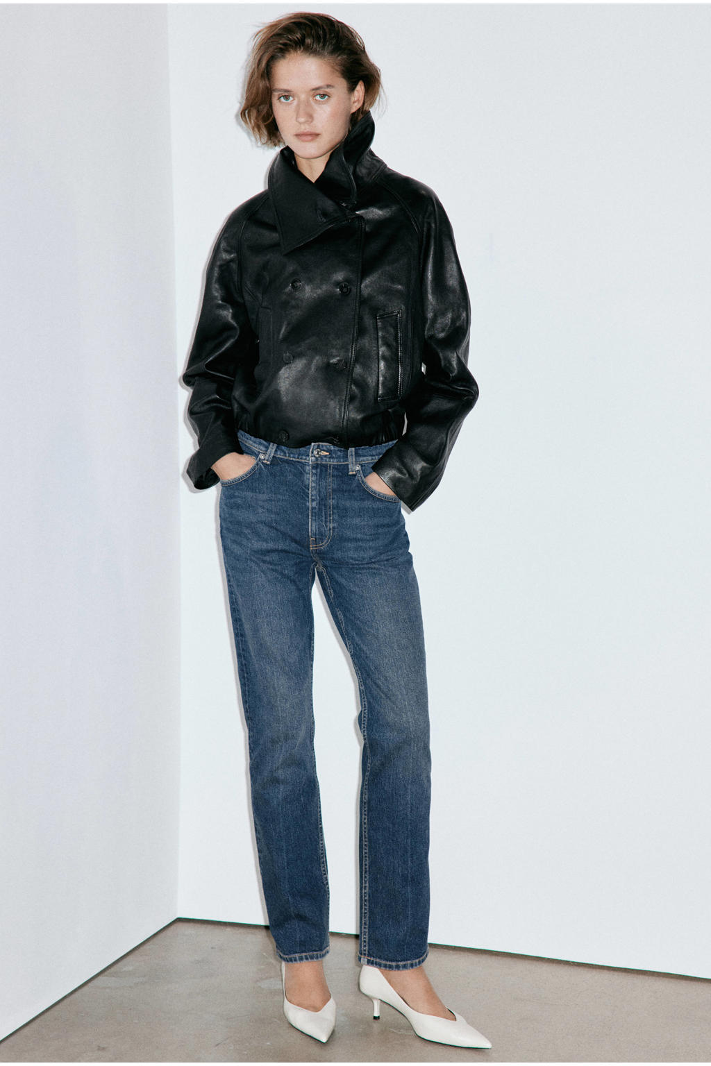 Mango high waist slim fit jeans - mediumblauw