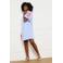 LOLALIZA korte gestreepte blousejurk met borduursels - blauw