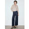 Mango regular waist wide leg jeans - donkerblauw