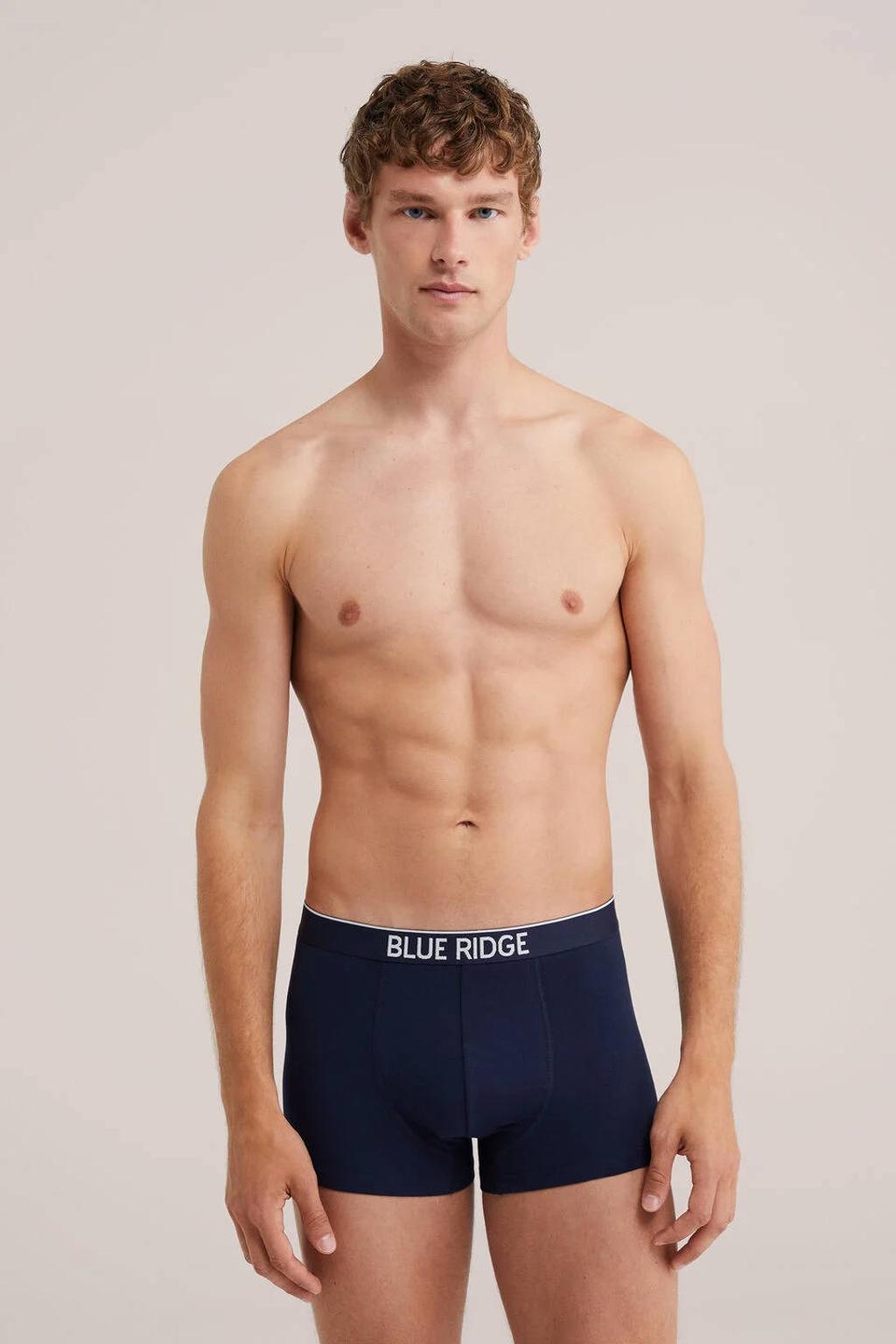 WE Fashion Blue Ridge boxershorts - donkerblauw/donkerrood (set van 3)