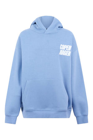 hoodie met backprint - blauw