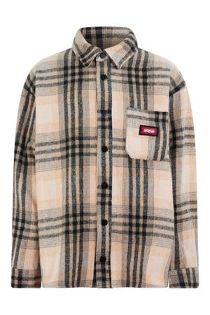 geruit overhemd - beige
