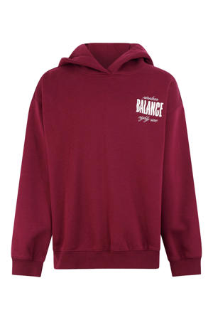 sweater met backprint - donkerrood